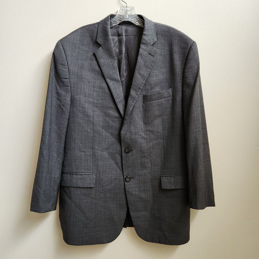 Lauren Ralph Lauren Blazer Jacket Men's 46R Gray Plaid Two Button Sport Coat